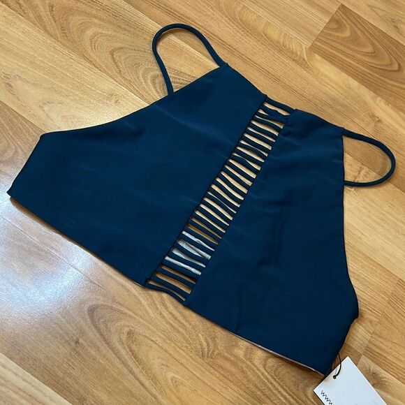 Nirvanic Swim Teal Strappy Jungle Baris Bikini Top Women’s Large - Picture 4 of 7